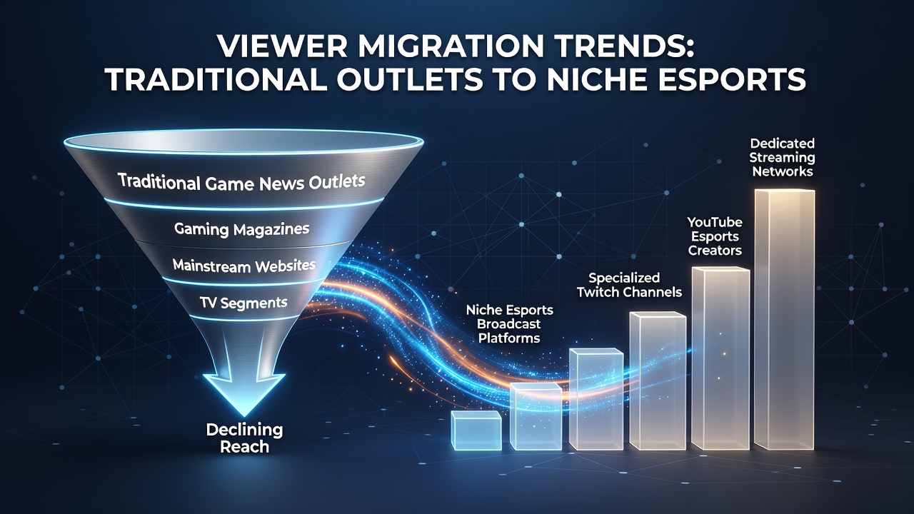 Audience data visualization comparing traditional and niche platform engagement for strategy esports in 2026