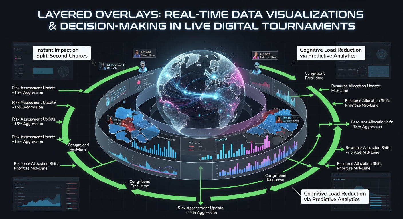 Real-time data visualization overlays displayed during a live esports tournament broadcast showing player statistics and heatmaps