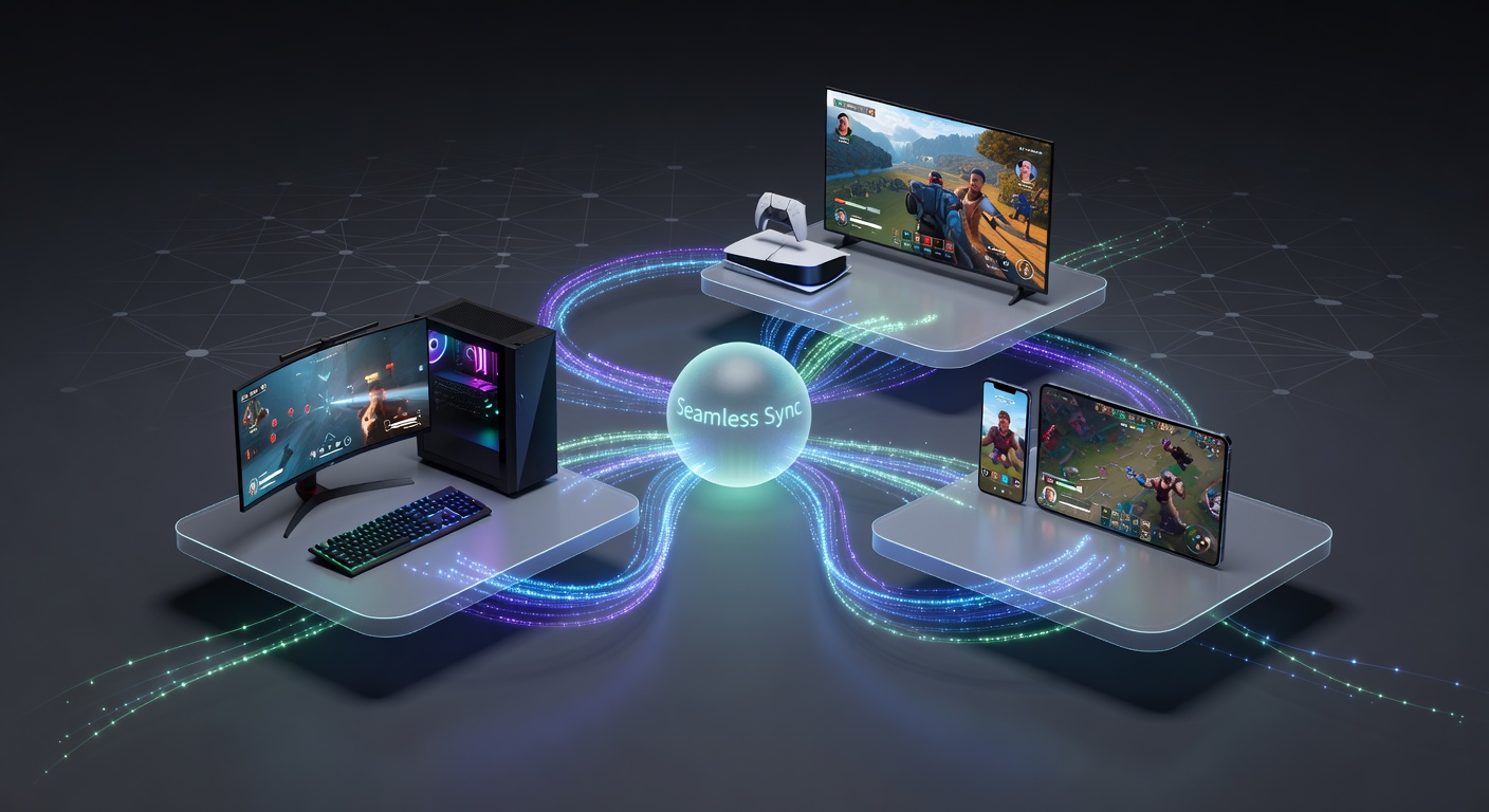 Screenshot of a cross-platform lobby in a popular battle royale game, showing PC, Xbox, PlayStation, and mobile icons united in one team selection screen