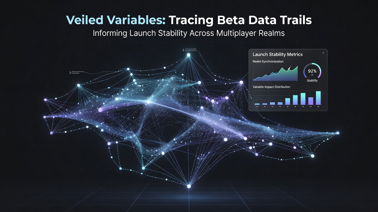 Network graph visualization tracing multiplayer server connections and stability metrics